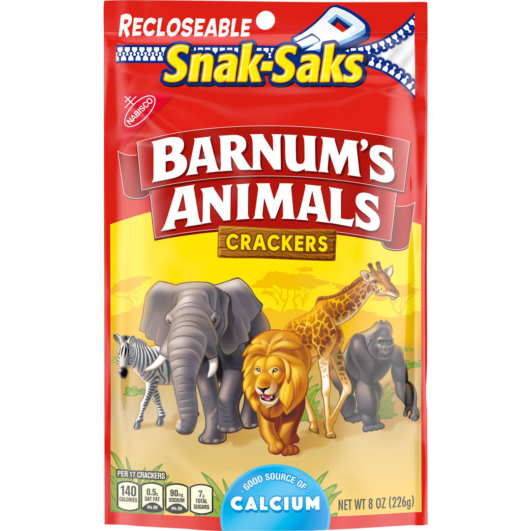 Barnum Animal Crackers Lunchbox Snak Saks-8 oz.-12/Case