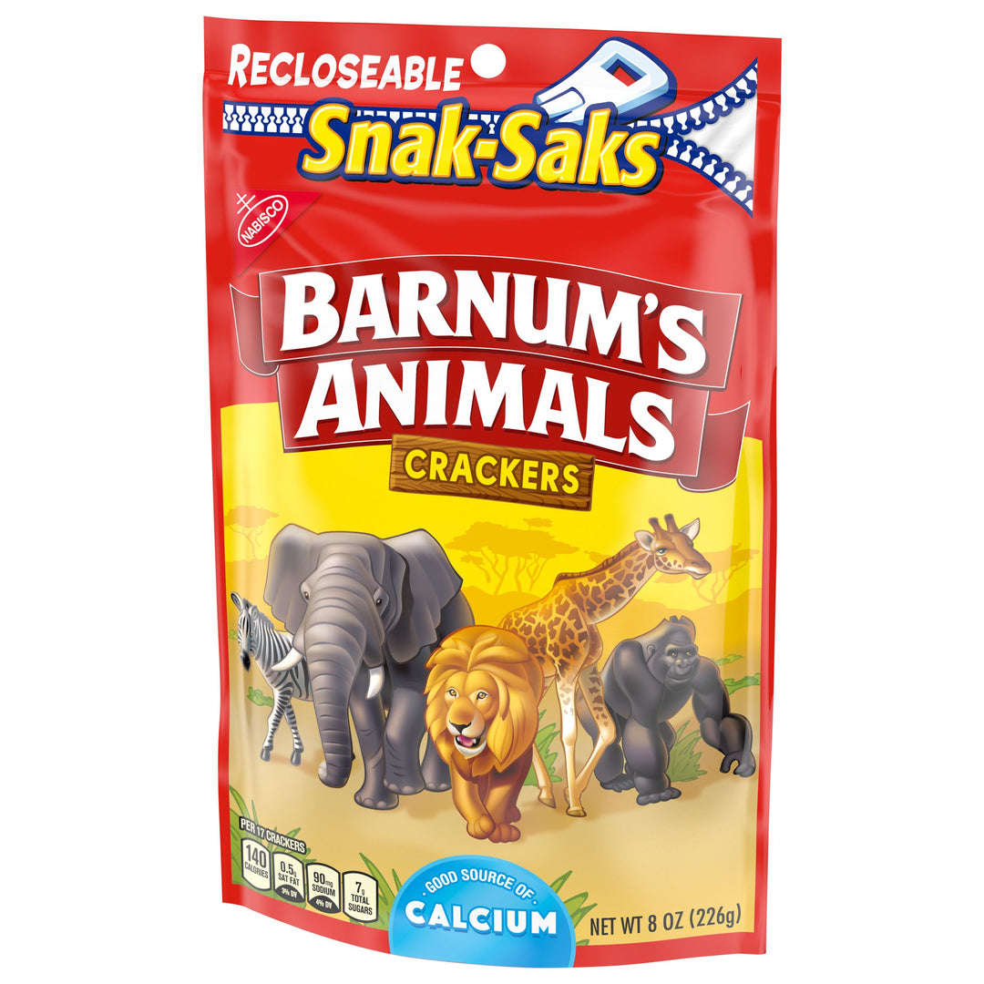 Barnum Animal Crackers Lunchbox Snak Saks-8 oz.-12/Case