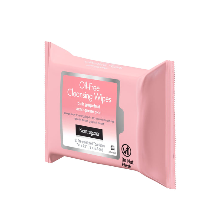 Neutrogena Oil-Free Cleansing Wipes Pink Grapefruit Acne-Prone Skin 6/25 Cnt.