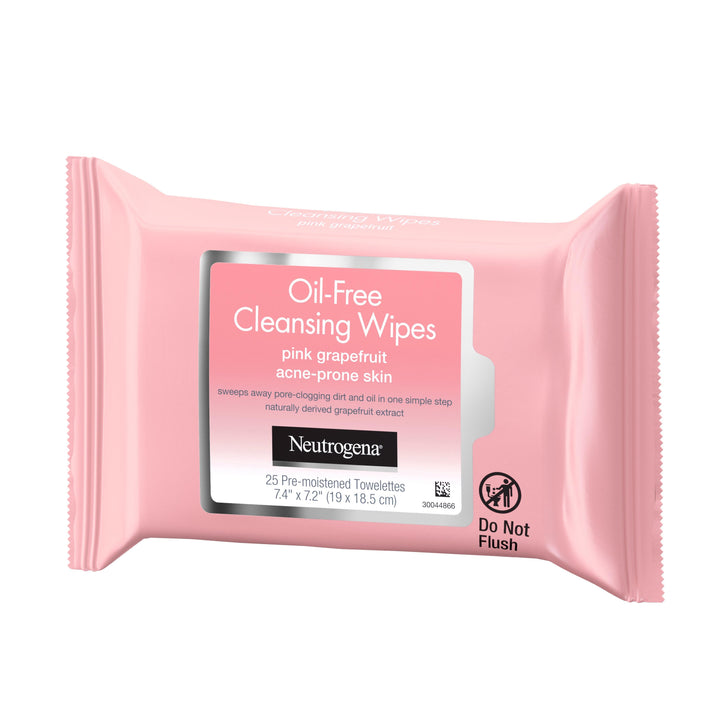 Neutrogena Oil-Free Cleansing Wipes Pink Grapefruit Acne-Prone Skin 6/25 Cnt.