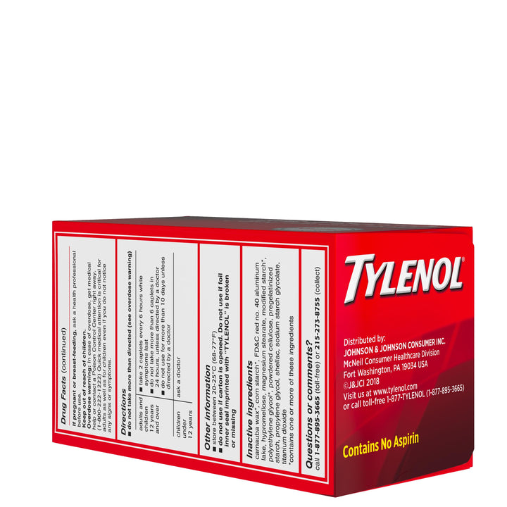 Tylenol Extra Strength 500 Mg Acetaminophen Caplets-225 Count-3/Box-8/Case