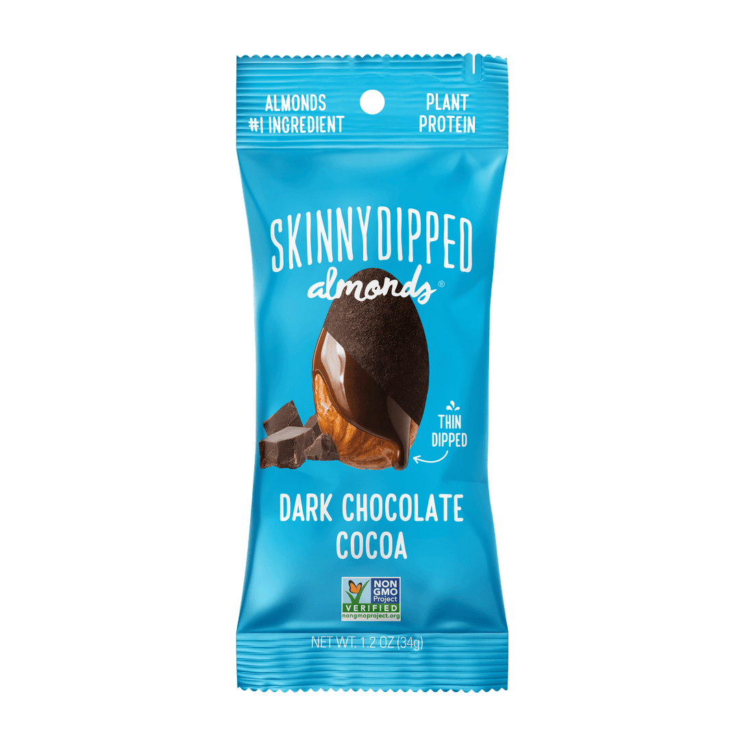 Skinny Dipped Almonds Dark Chocolate Cocoa Almonds Single Serve Packets-1.2 oz.-10/Box-4/Case