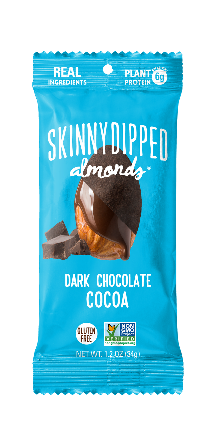 Skinny Dipped Almonds Dark Chocolate Cocoa Almonds Single Serve Packets-1.2 oz.-10/Box-4/Case