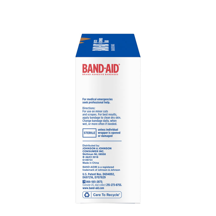 Band Aid Flexible Fabric Assorted Sizes Bandages Box-100 Count-3/Box-4/Case