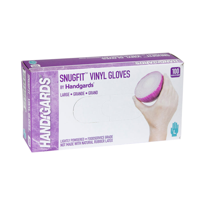 Handgards Snugfit Lightly Powdered Large Vinyl Glove-100 Each-100/Box-10/Case