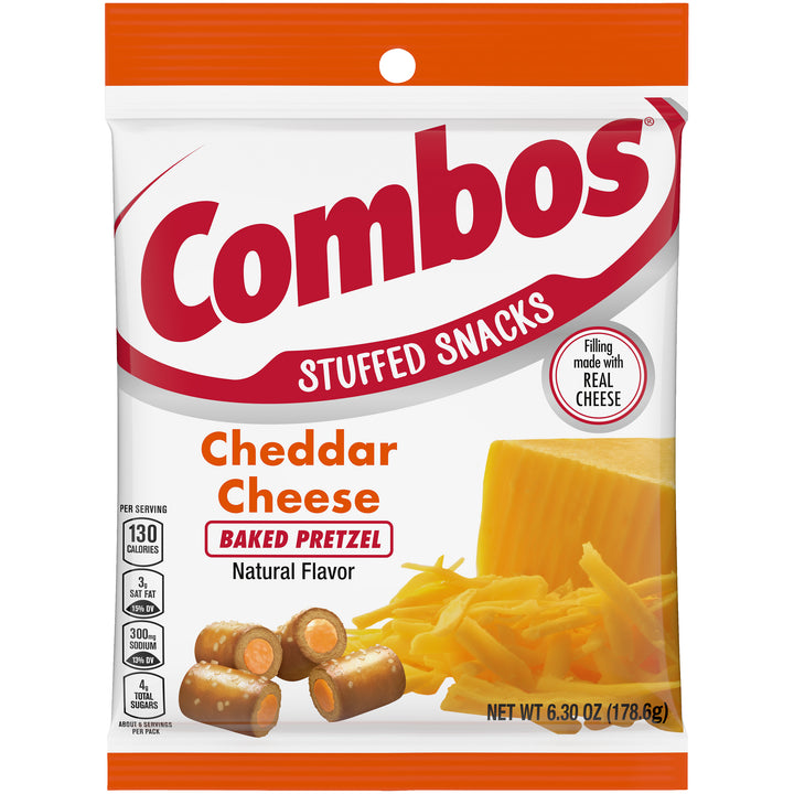 Combos Cheddar Cheese Pretzel Combo Snack-6.3 oz.-12/Case