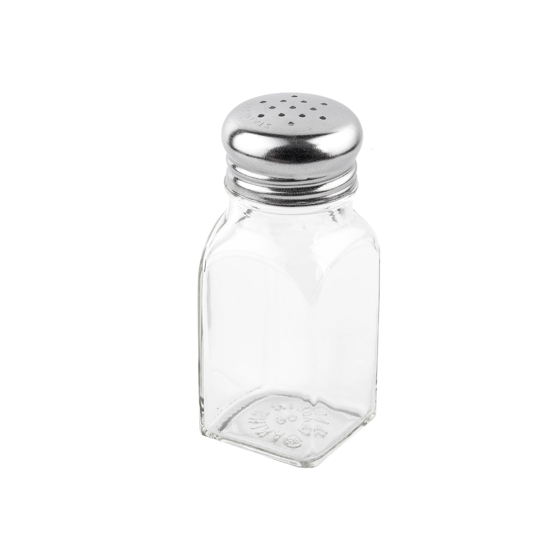 Tablecraft 2 oz. Square Glass Salt And Pepper Shaker-12 Count-4/Case