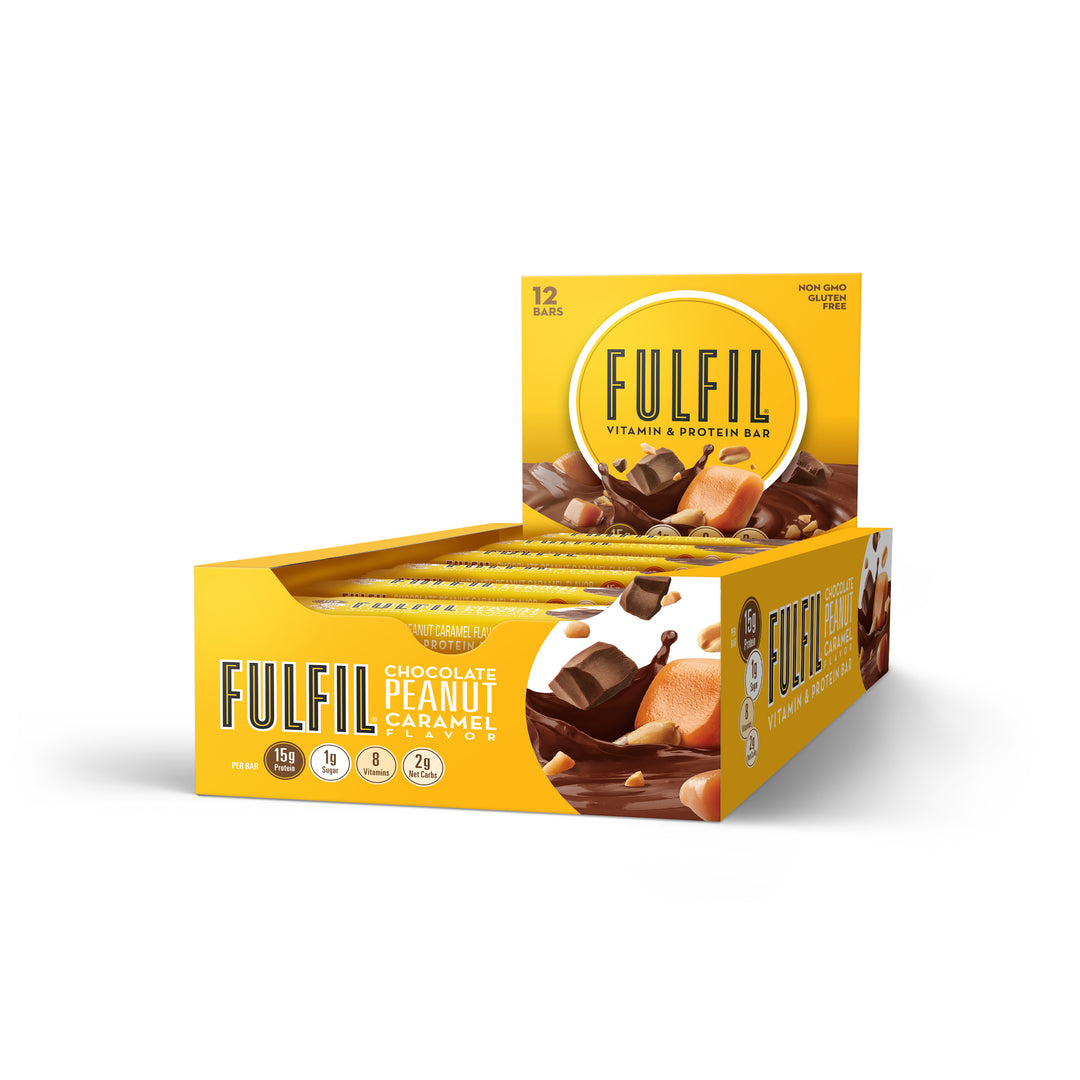 Fulfil Chocolate Peanut Caramel Vitamin & Protein Bar-1.411 oz.-12/Box-6/Case