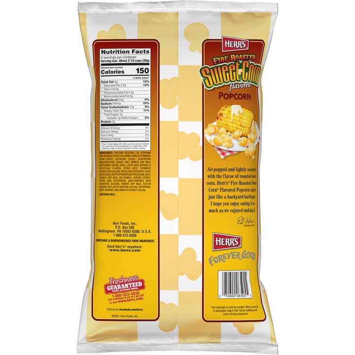 Herr Fire Roasted Sweet Corn Popcorn-4 oz.-12/Case