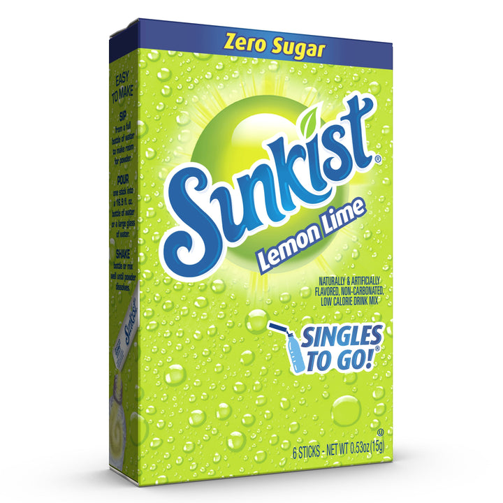Sunkist Lemon Lime Drink Mix Singles To Go-6 Count-12/Case