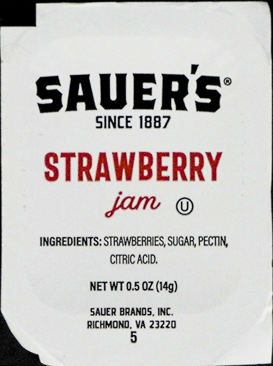 Sauer Strawberry Jam Pouch-0.5 oz.-200/Case