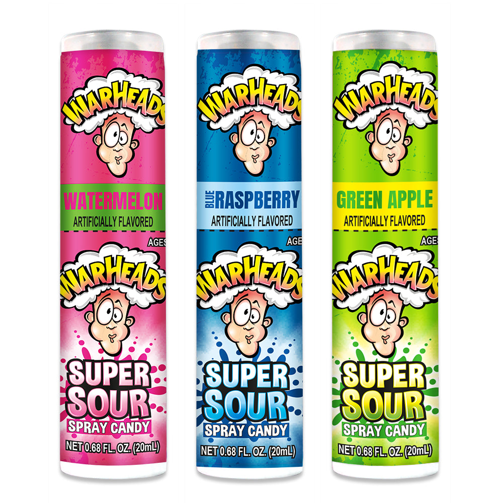 Warheads Super Sour Spray Candy-0.68 oz.-24/Box-12/Case