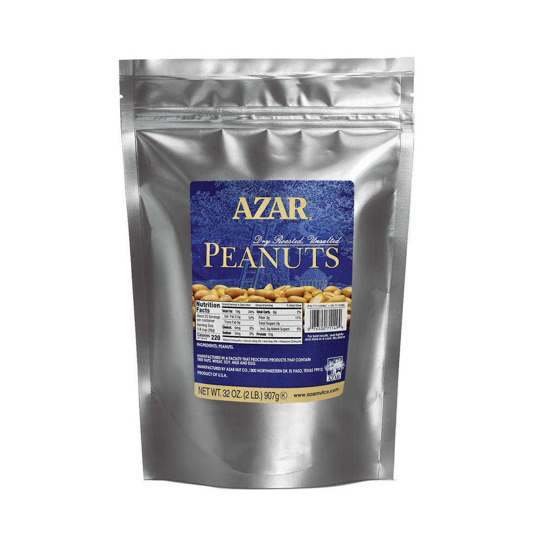 Azar Unsalted Dry Roast Peanut-2 lb.-3/Case