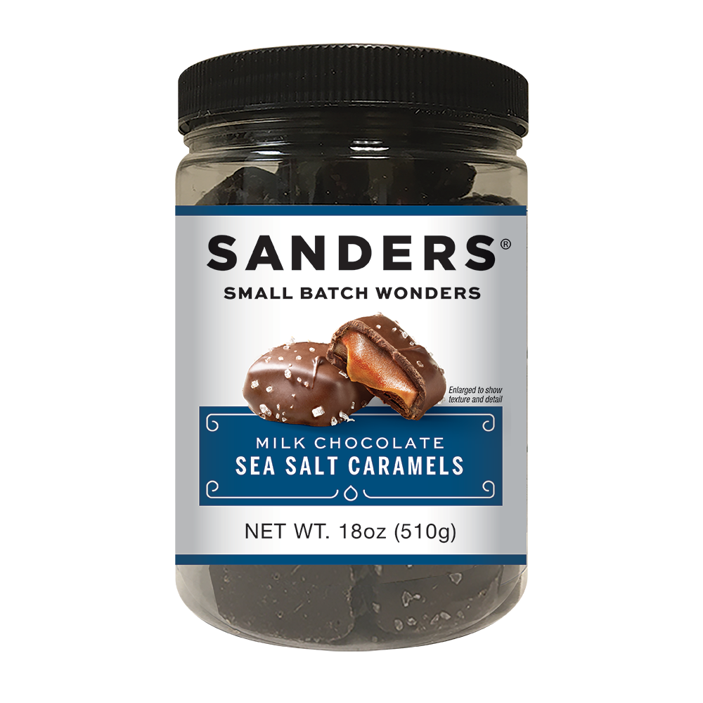 Sanders Milk Chocolate Sea Salt Caramel Tub-18 oz.-6/Case