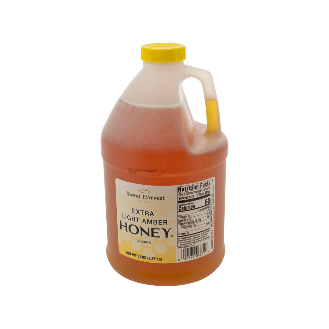 Natural American Foods Extra Light Amber Honey Bulk-5 lb.-6/Case