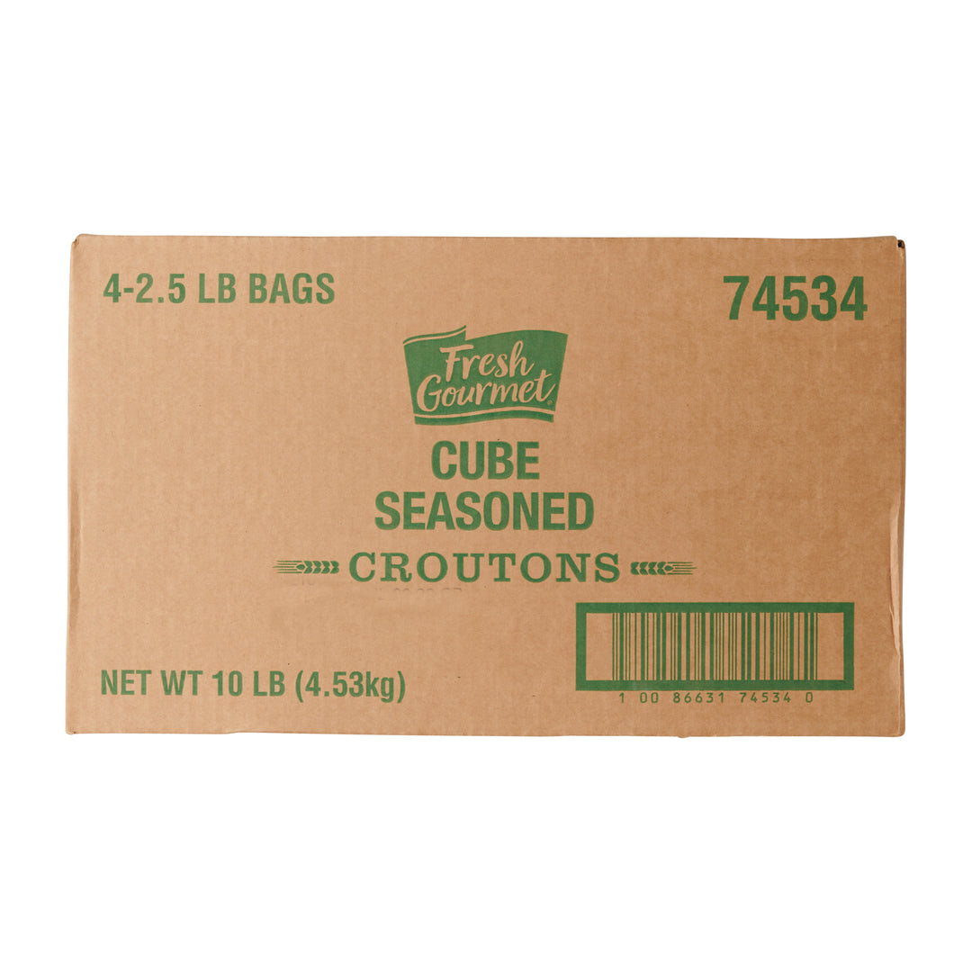 Fresh Gourmet Trans Fat Free Cube Crouton Bulk-2.5 lb.-4/Case