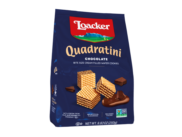 Loacker Quadratini Chocolate 250 Grams-8.82 oz.-6/Case