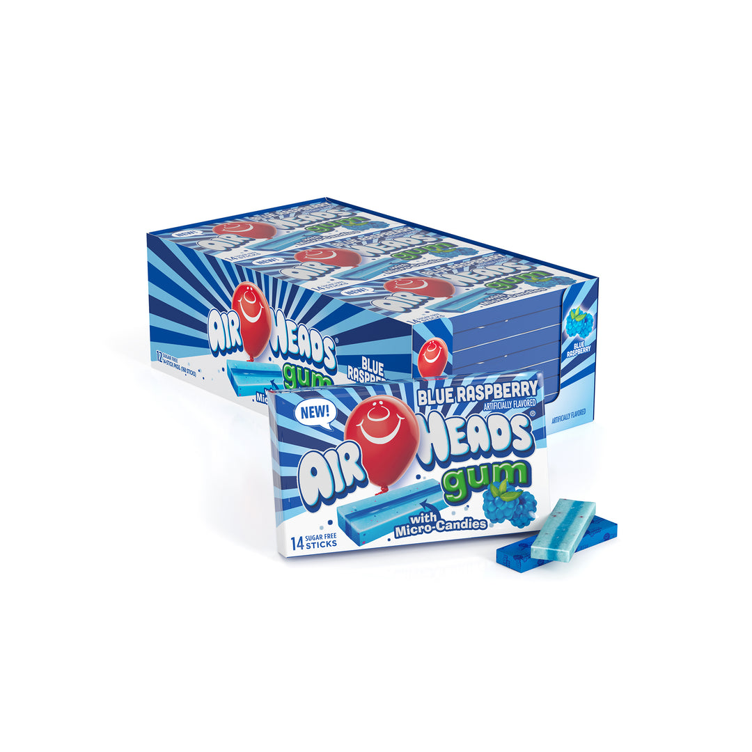 Airheads Sugar Free Blue Raspberry Gum-14 Piece-12/Box-12/Case