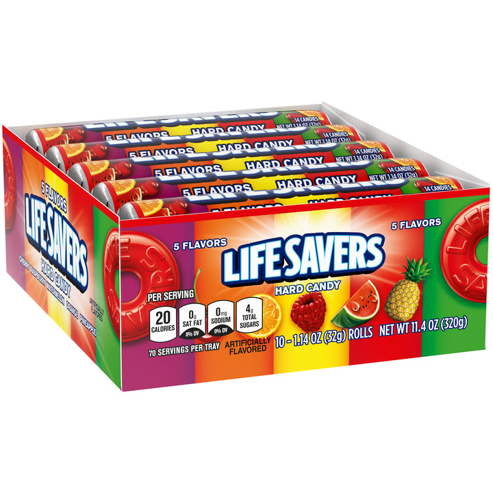 Lifesavers Five Flavor Candy Roll-1.14 oz.-20/Box-15/Case