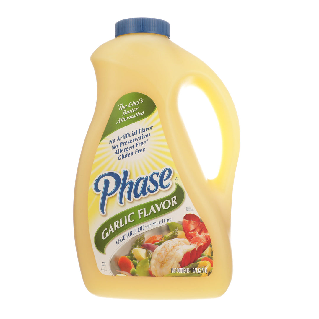 Phase Garlic Flavored Vegetable Oil With Artificial Butter Flavor-1 Gallon-3/Case