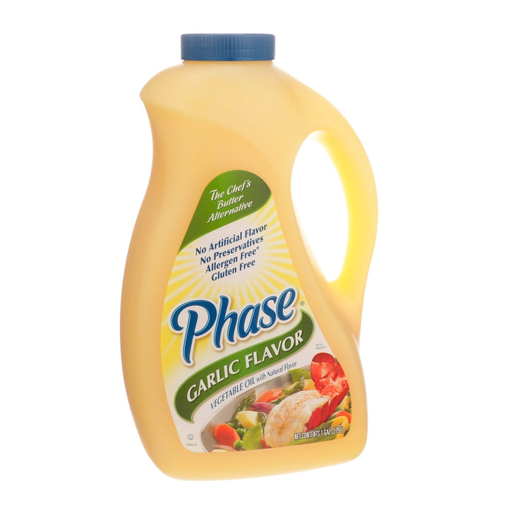 Phase Garlic Flavored Vegetable Oil With Artificial Butter Flavor-1 Gallon-3/Case