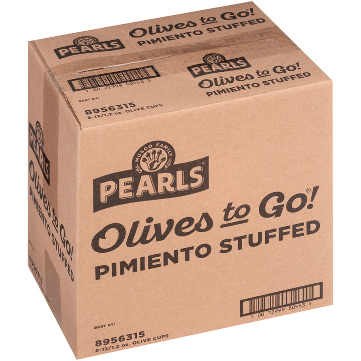 Pearls Pimento Stuffed Manzanilla Olives To Go-1.6 oz.-12/Box-8/Case
