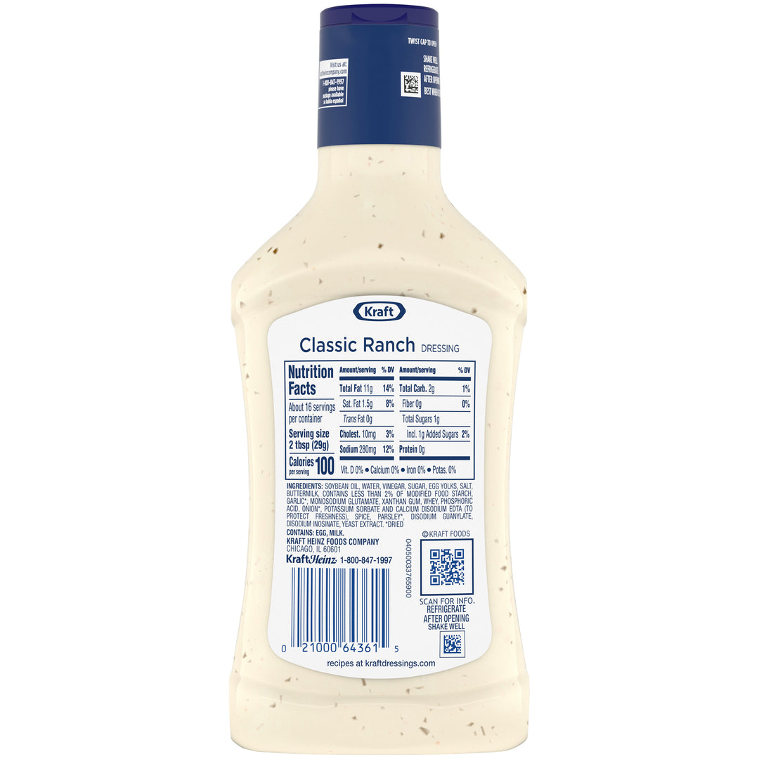 Kraft Ranch Dressing Bottle-16 fl oz.-6/Case