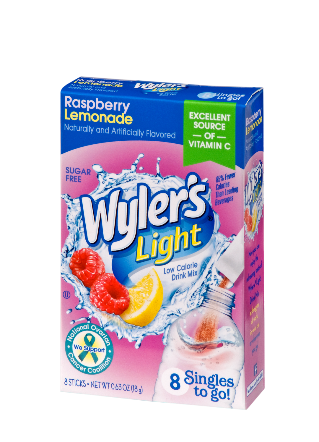 Wylers Light Raspberry Lemonade Drink Mix Singles To Go-8 Count-12/Case