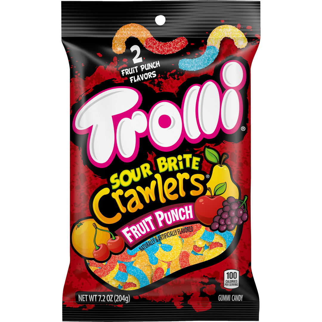 Trolli Fruit Punch Sour Bite Crawlers Gummy Candy-7.2 oz.-8/Case
