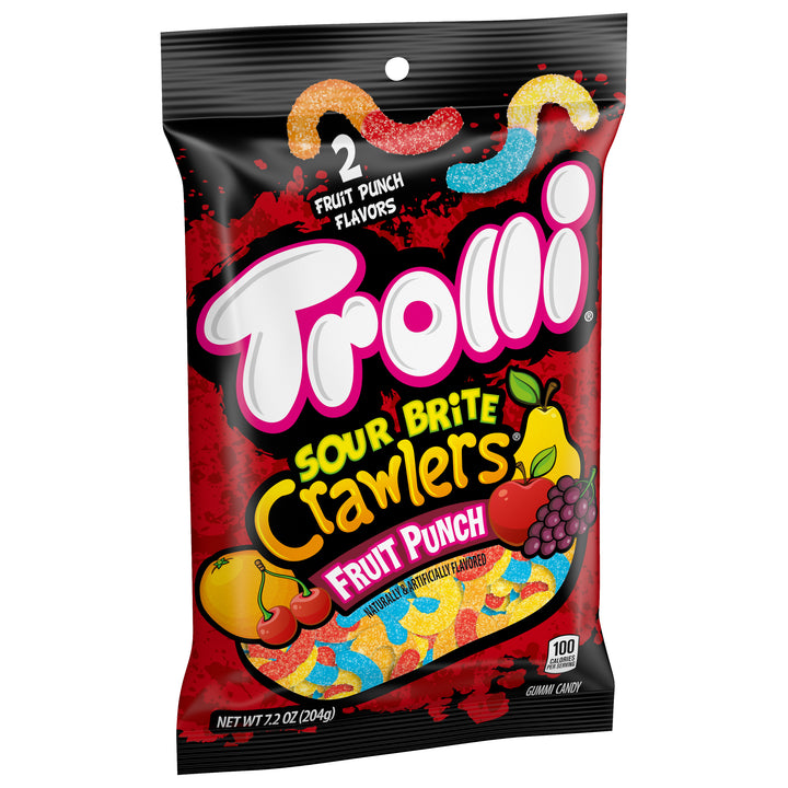 Trolli Fruit Punch Sour Bite Crawlers Gummy Candy-7.2 oz.-8/Case