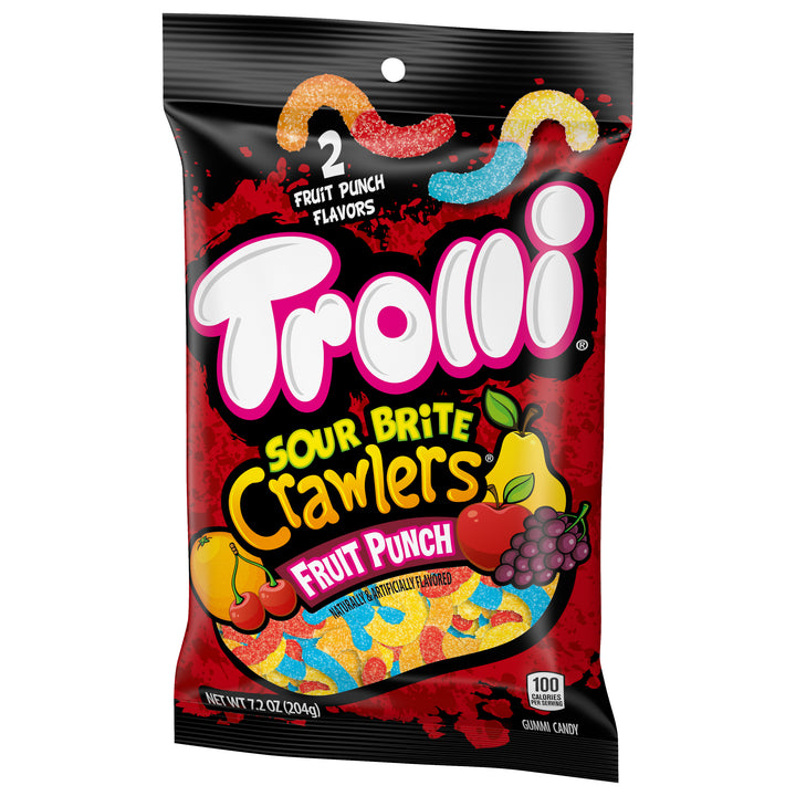 Trolli Fruit Punch Sour Bite Crawlers Gummy Candy-7.2 oz.-8/Case