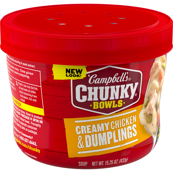 Campbell's Soup Chunky Chicken & Dumplings Microwaveable Soup-15.25 oz.-8/Case