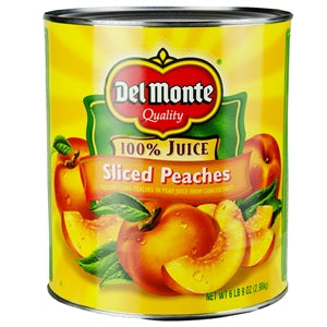 Del Monte Peach Sliced Packed In Pear Juice-105 oz.-6/Case