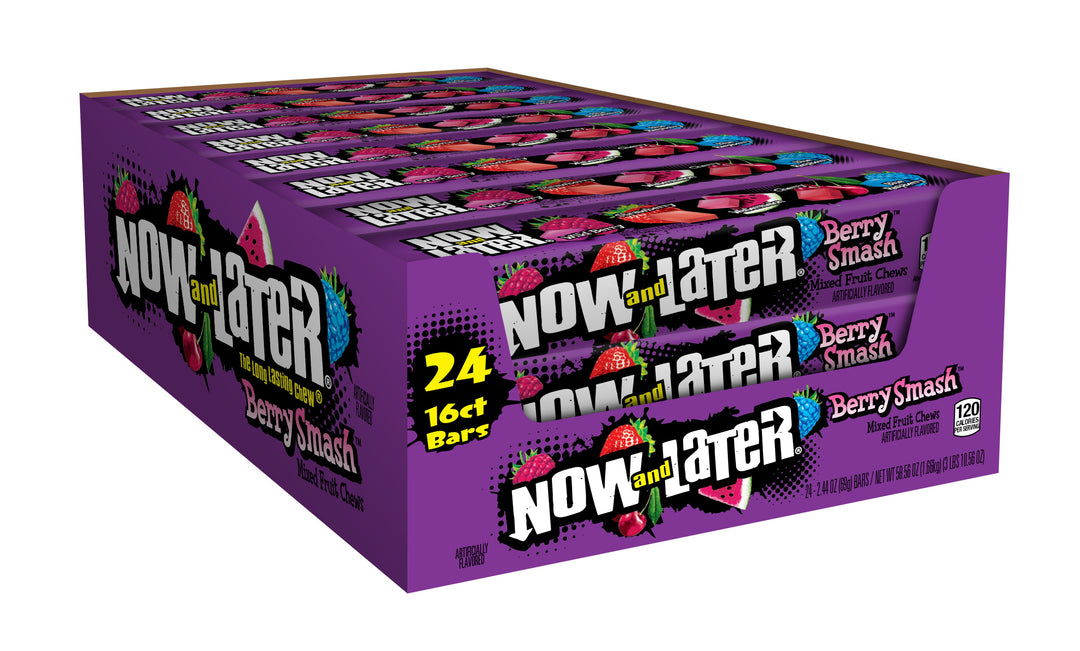 Now & Later Berry Smash Bar Pack-2.44 oz.-24/Box-12/Case