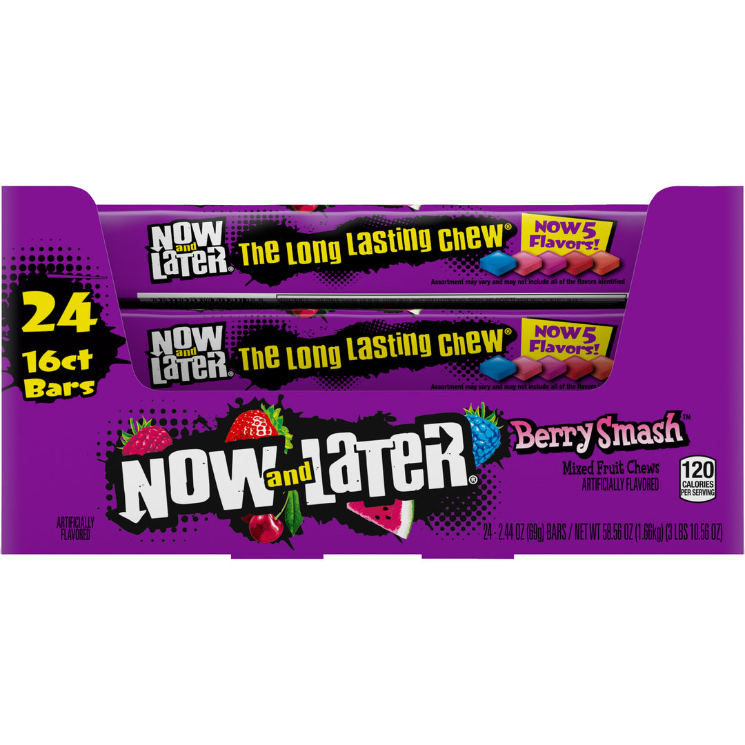 Now & Later Berry Smash Bar Pack-2.44 oz.-24/Box-12/Case