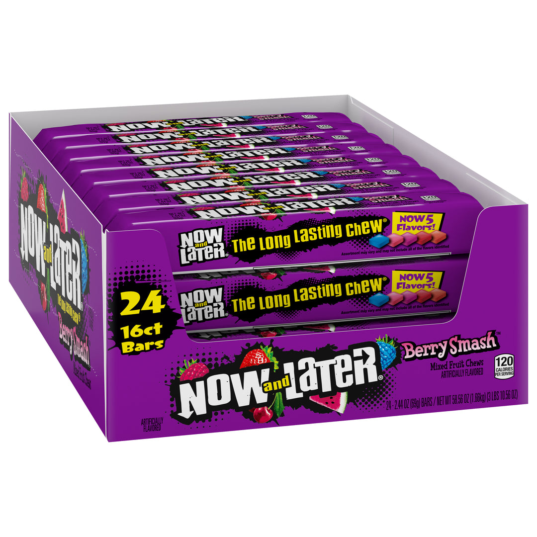 Now & Later Berry Smash Bar Pack-2.44 oz.-24/Box-12/Case
