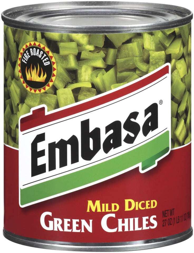 Embasa Peppers Chile Diced Green-27 oz.-12/Case