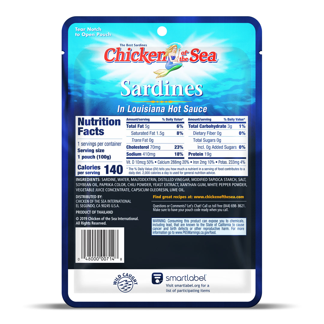 Chicken Of The Sea Sardines Hot Sauce Pouch-3.53 oz.-36/Case