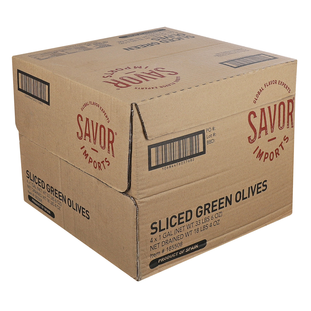 Savor Imports Bulk Sliced Green Olives-1 Gallon-4/Case