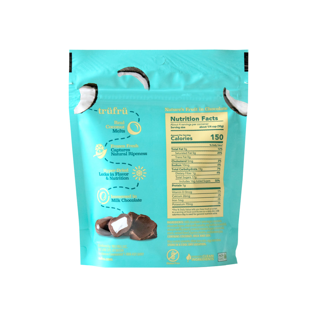 Tru Fru Hyper-Dried Grab & Share Coconut Melts In Milk Chocolate-4.2 oz.-6/Case
