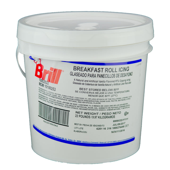Brill Icing Breakfast Roll White Ready To Use-22 lb.