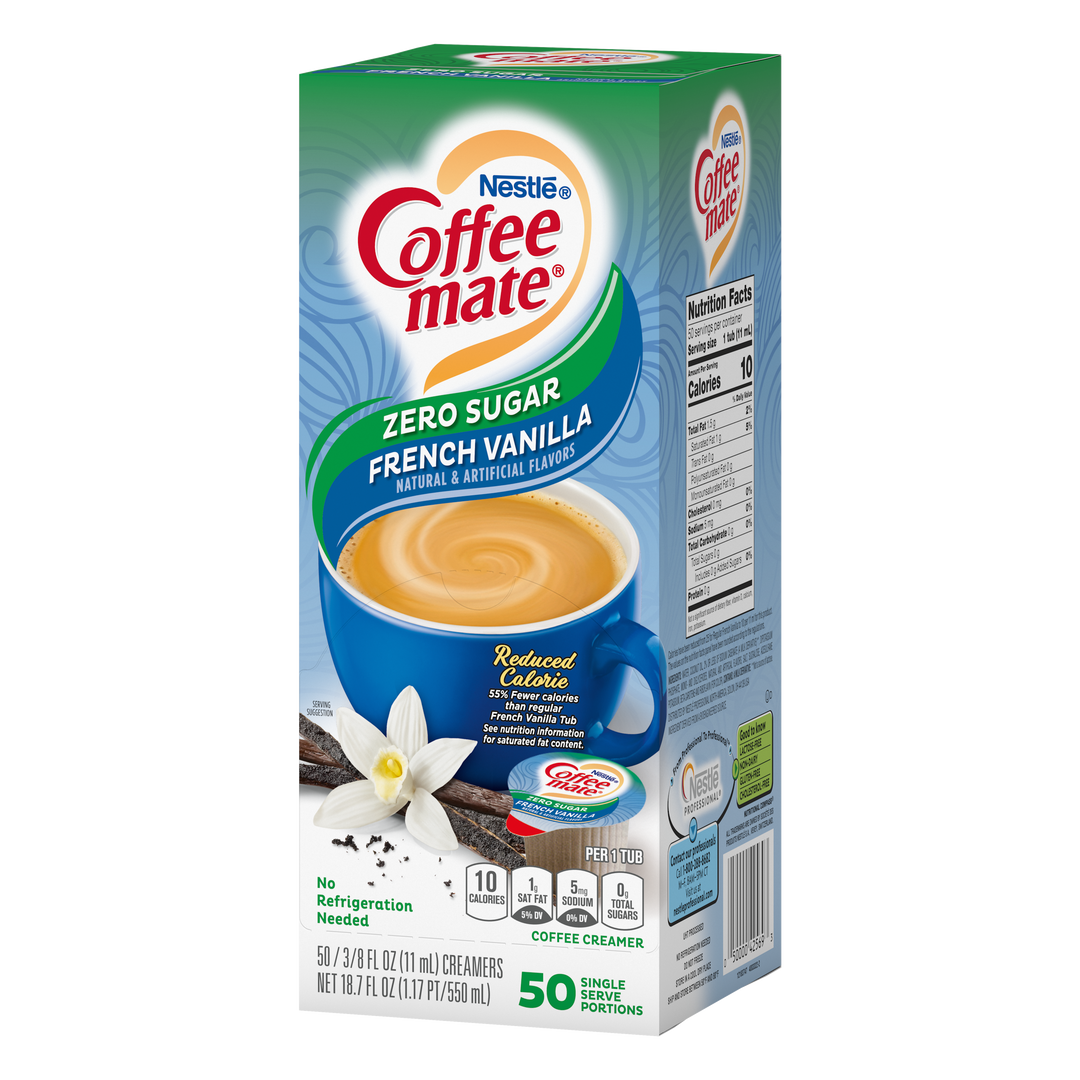 Coffee-Mate Sugar Free French Vanilla Single Serve Liquid Creamer-18.7 fl oz.s-4/Case