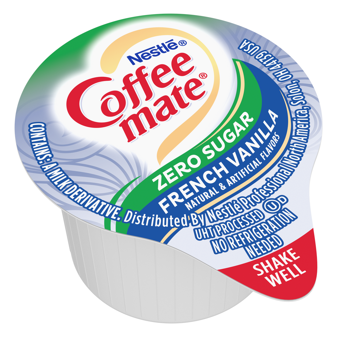 Coffee-Mate Sugar Free French Vanilla Single Serve Liquid Creamer-18.7 fl oz.s-4/Case