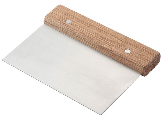 Winco Wood Handle Stainless Steel Blade Sough Scraper-1 Each