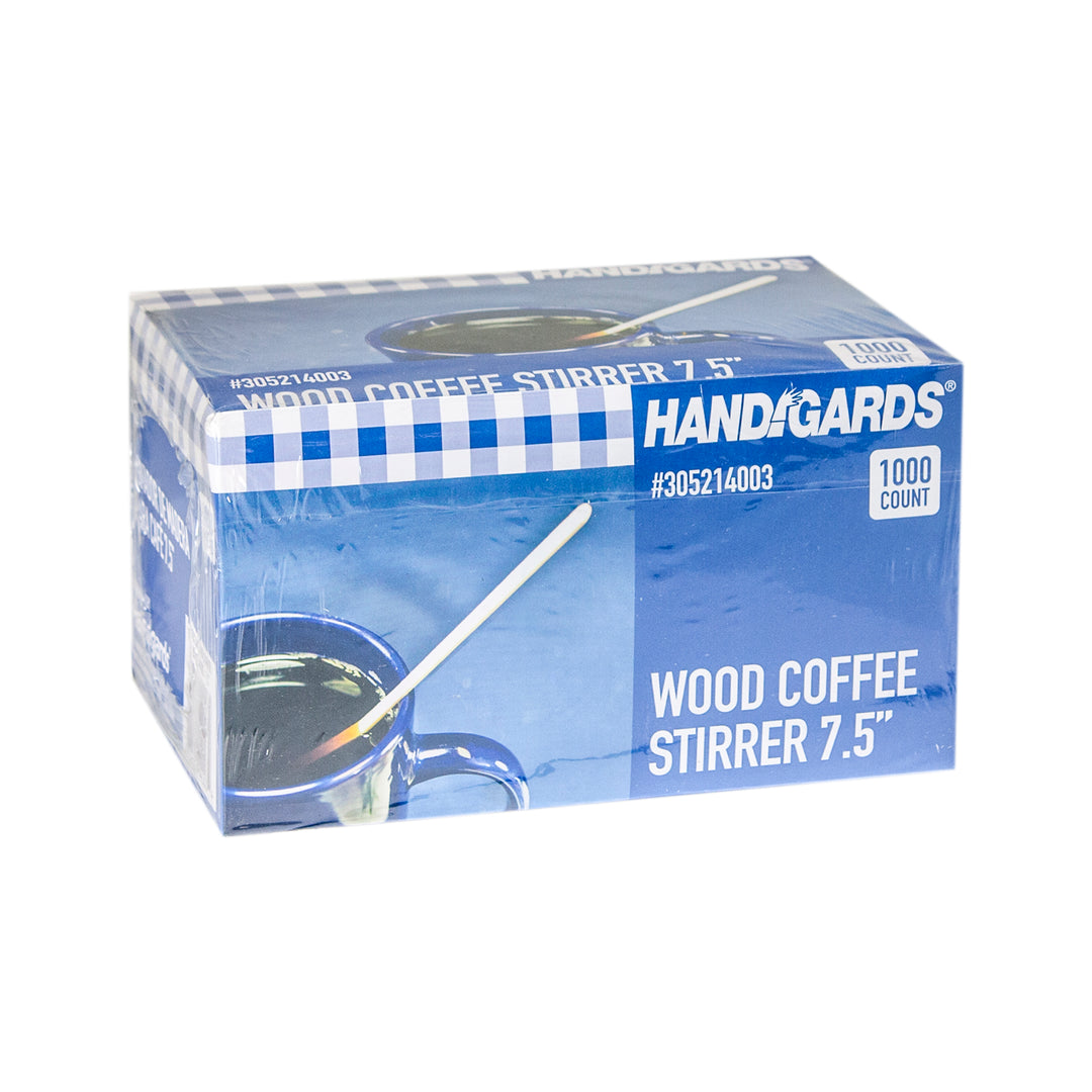 Handgards 7.5 Inch Wood Coffee Stirrer-1000 Each-1000/Box-5/Case