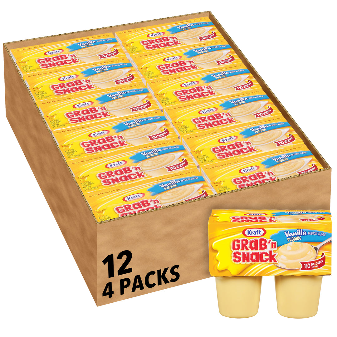 Grab 'N Snack Vanilla Pudding Cup-14 oz.-12/Case