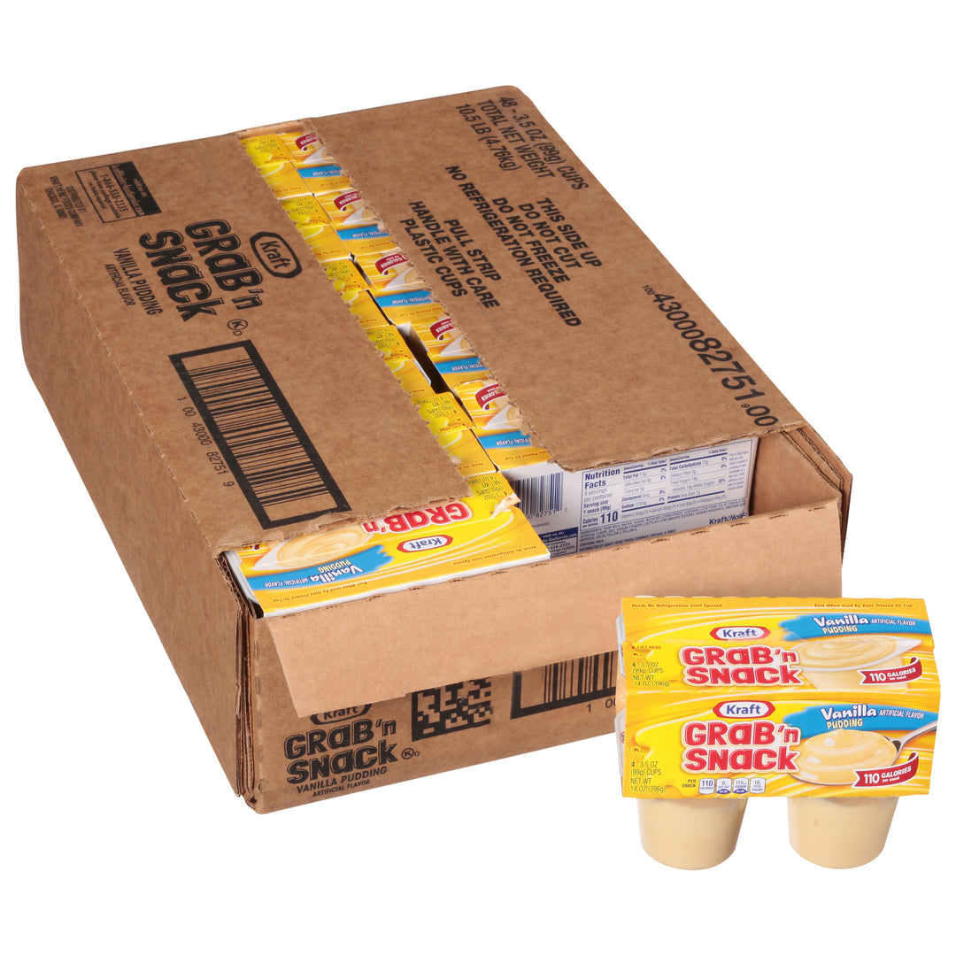 Grab 'N Snack Vanilla Pudding Cup-14 oz.-12/Case