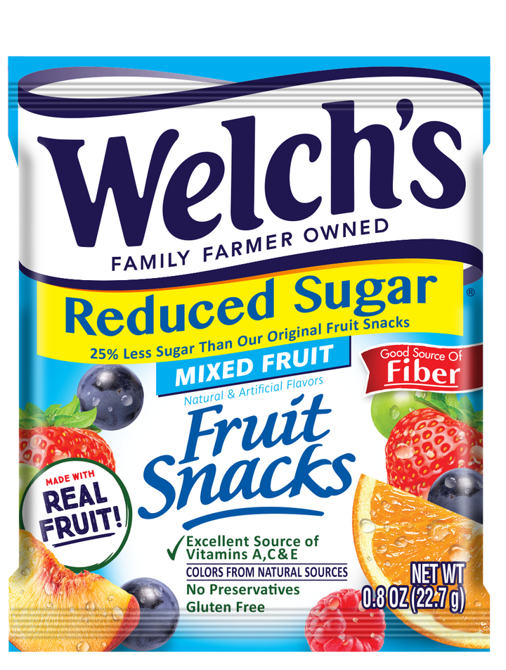 Welch's Mixed Fruit Reduced Sugar Fruit Snack-0.8 oz.-8/Box-8/Case