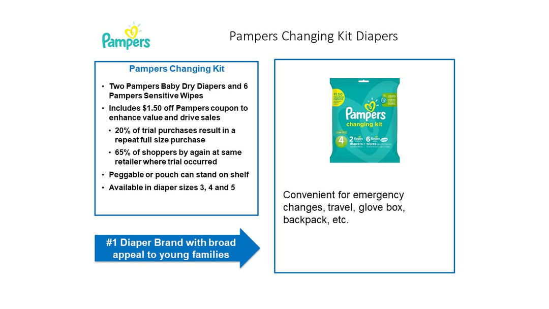 Pampers Diaper Change Kit Size 4-2 Count-10/Case