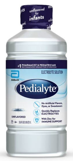 Pedialyte Unflavored 1 Liter Electrolyte Solution-1 Liter-8/Case